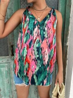 SHEIN Maternity Tie Dye Knot Shoulder Blouse -SHEIN STORE 16832015033f7992103d3485e6d65a90002e87ea2d thumbnail 405x552