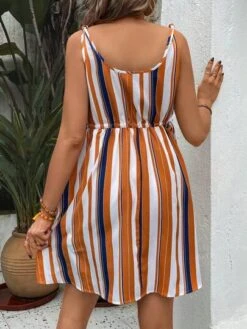 SHEIN Maternity Striped Drawstring Waist Dress