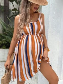 SHEIN Maternity Striped Drawstring Waist Dress -SHEIN STORE 16832020365f11053be7b3eae4260b6aca0a31c1a2 thumbnail 405x552