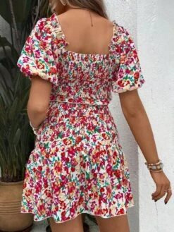 SHEIN Maternity Allover Floral Print Crop Top & Ruffle Hem Skirt