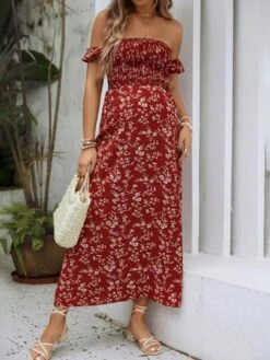 SHEIN Maternity Ditsy Floral Print Off Shoulder Top & Split Thigh Skirt -SHEIN STORE 1683202127c174e6ba7b1e405cb4a83c46e131eb24 thumbnail 405x552