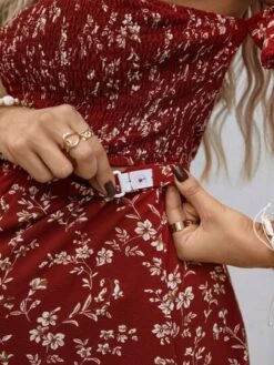 SHEIN Maternity Ditsy Floral Print Off Shoulder Top & Split Thigh Skirt -SHEIN STORE 16832021331093a8acb28b7f8e6d3a47a8cd11a871 thumbnail 405x552