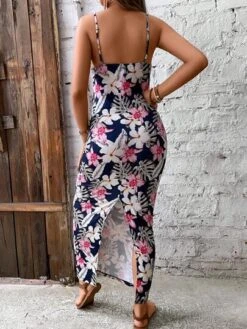 SHEIN Maternity Tropical Print Cami Dress