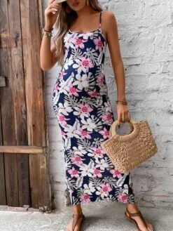 SHEIN Maternity Tropical Print Cami Dress -SHEIN STORE 1683273191f1178139b6767c7661e7f336c7cc0a52 thumbnail 405x552