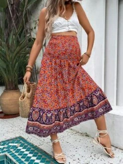 SHEIN Maternity Floral Print Ruffle Hem Skirt -SHEIN STORE 168327342886386bf374504ee9f9cf340451dcee4a thumbnail 405x552