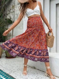 SHEIN Maternity Floral Print Ruffle Hem Skirt -SHEIN STORE 16832734356915b3788dc8ddc819233043515d9dcf thumbnail 405x552