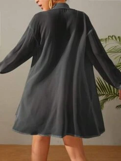 SHEIN Maternity Button Front Drop Shoulder Kimono