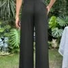 SHEIN Maternity Adjustable Waist Split Hem Wide Leg Pants