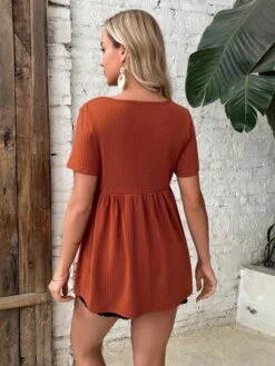 SHEIN Maternity Ribbed Knit Peplum Tee