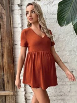 SHEIN Maternity Ribbed Knit Peplum Tee -SHEIN STORE 168387244947b4cdc6bd8c4d38267c0f949eed1ffe thumbnail 405x552