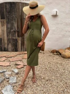 SHEIN Maternity Drawstring Waist Curved Hem Dress -SHEIN STORE 1684115531a6a4886605ab2bd8077ca1aafa4eb745 thumbnail 405x552