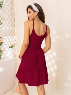 DEARCASE Maternity Ruffle Hem Cami Dress