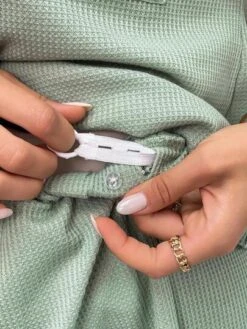 SHEIN Maternity Waffle Knit Drop Shoulder Tee & Adjustable Waist Shorts -SHEIN STORE 1685497953641530e2143f062edc3dc08509235f57 thumbnail 405x552