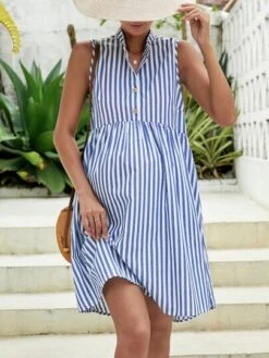 SHEIN Maternity Striped Print Half Button Dress -SHEIN STORE 1686103603d88aca8d284ac8e267e52d9f344111a5 thumbnail 405x552