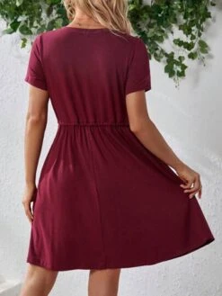 SHEIN Maternity Solid Knot Waist Dress