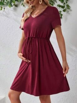 SHEIN Maternity Solid Knot Waist Dress -SHEIN STORE 1686896154ce27fd97ab88d7bddb17dbfbd34e8f36 thumbnail 405x552