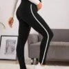 SHEIN Maternity Adjustable Waist Contrast Tape Side Leggings