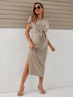 SHEIN Maternity Batwing Sleeve Split Thigh Tie Front Dress -SHEIN STORE 16883720922b2d512b4a4c6dbb30c133ee19687eaf thumbnail 405x552