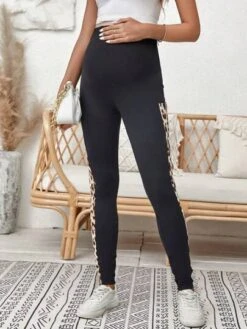 SHEIN Maternity Adjustable Waist Leopard Print Phone Pocket Leggings -SHEIN STORE 1688383649174a6a683b0fdbf8c2613b2a785a5046 thumbnail 405x552
