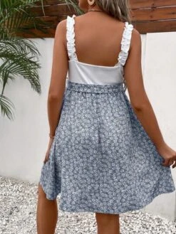 SHEIN Maternity Ditsy Floral Print Belted Cami Dress