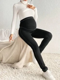 SHEIN Maternity Adjustable Waist Top-stitching Leggings -SHEIN STORE 168982344640beeaf327bc54e9cf4b9483840839c7 thumbnail 405x552