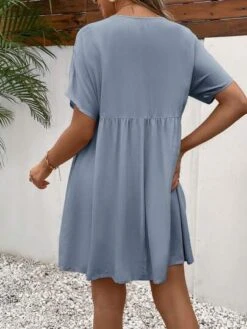 SHEIN Maternity Batwing Sleeve Pocket Patched Smock Dress