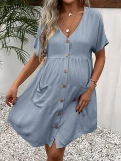 SHEIN Maternity Batwing Sleeve Pocket Patched Smock Dress -SHEIN STORE 16901688333d9cb154eac33a36ac93b27c81f61dc4 thumbnail 405x552