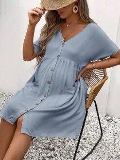 SHEIN Maternity Batwing Sleeve Pocket Patched Smock Dress -SHEIN STORE 1690168845ab81ed3bdde0d7583f7a6d06cbb02548 thumbnail 405x552