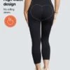 Maternity High Waisted Belly Support Capris Leggings With Expandable Belly Panel