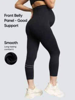 Maternity High Waisted Belly Support Capris Leggings With Expandable Belly Panel -SHEIN STORE 16902810173fc678217aff27d3896af44d48f5ada1 thumbnail 405x552