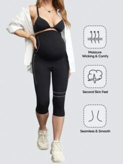 Maternity High Waisted Belly Support Capris Leggings With Expandable Belly Panel -SHEIN STORE 169028102340cc17e7ae3defa12e9a62732de1fa70 thumbnail 405x552