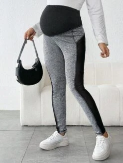SHEIN Maternity Colorblock Contrast Mesh Insert Top-stitching Leggings -SHEIN STORE 169097095125e773dc8cacadf6be0327f0989877e1 thumbnail 405x552