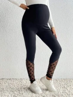 SHEIN Maternity Contrast Mesh Adjustable Waist Leggings -SHEIN STORE 16909741615662c8e170e8f567e20d3ff2a43e9651 thumbnail 405x552